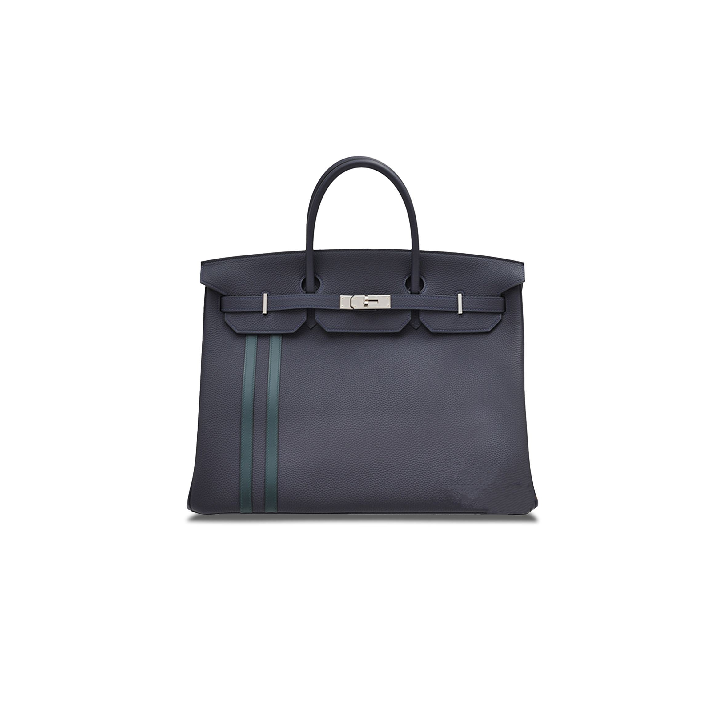 HERMES MASTER BIRKIN 30 TOGO LEATHER SAPPHIRE BLUE AND PEACOCK GREEN SILVER BUCKLE BAG H028365CK03 (30*22*15cm)